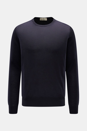 Bruno Manetti  - Herren - Feinstrick-Rundhalspullover navy