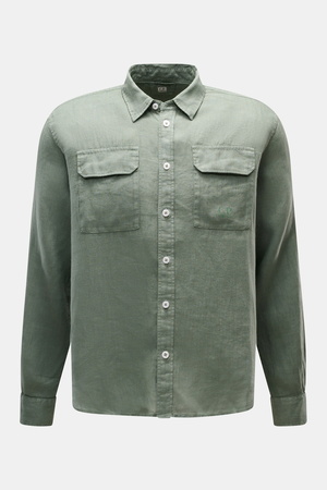 C.P. Company  - Herren - Leinenhemd schmaler Kragen salbei