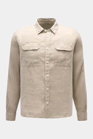 C.P. Company  - Herren - Leinenhemd schmaler Kragen sand