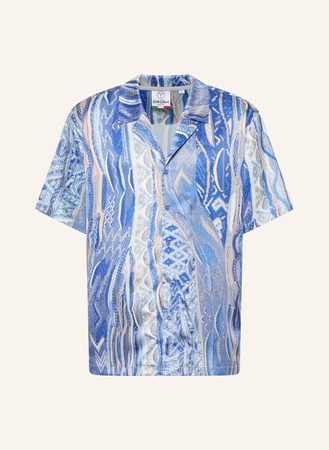 Carlo Colucci  Alloverprint Hemd Dellago blau