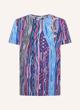 Carlo Colucci  Alloverprint T-Shirt Di Poli blau