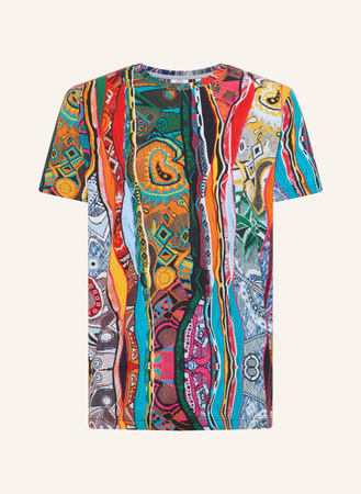 Carlo Colucci  Alloverprint T-Shirt Di Poli blau
