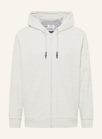 Carlo Colucci  Hoodie Jacke "Monogram Flock" Di Vito grau