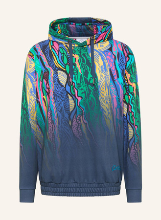 Carlo Colucci  Hoodie "Knit Pixel" Di Tomasso blau