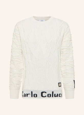 Carlo Colucci  Jacquard Pullover De Riva weiss beige