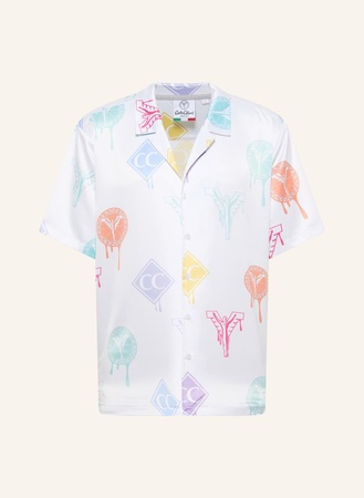 Carlo Colucci  Logoprint Hemd Dellai weiss