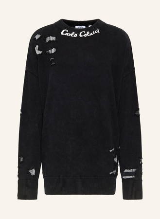 Carlo Colucci  Oversize Pullover Dellemann schwarz
