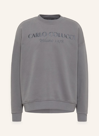 Carlo Colucci  Oversize Sweatshirt Mit Stickerei De Biasi grau grau