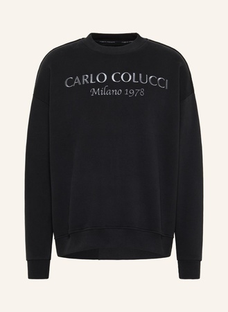 Carlo Colucci  Oversize Sweatshirt Mit Stickerei De Biasi schwarz schwarz