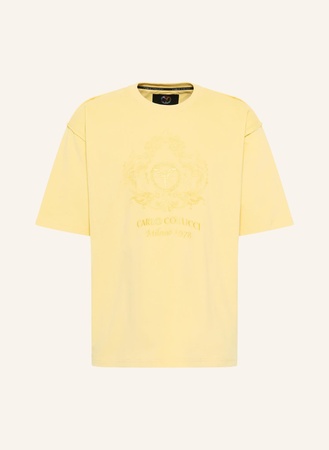 Carlo Colucci  Oversize T-Shirt Mit Stickerei De Bortoli gelb beige