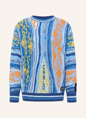 Carlo Colucci  Rundhals Pullover Di Cicco blau