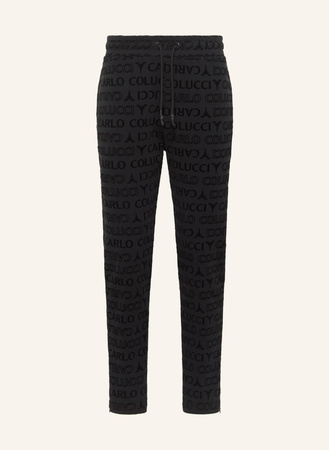 Carlo Colucci  Sweathose "Monogram Flock" Di Stefano schwarz