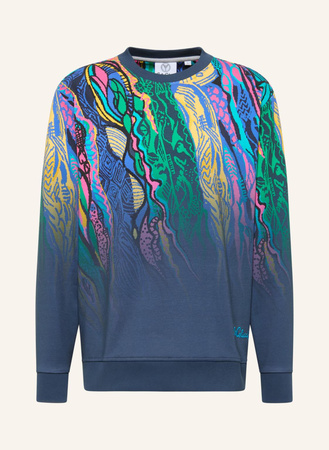 Carlo Colucci  Sweatshirt "Knit Pixel" Di Spigno blau
