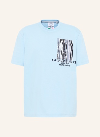 Carlo Colucci  T-Shirt Knit Cutting Story De Pandis blau grau