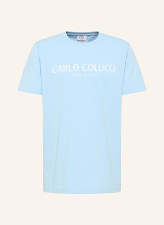 Carlo Colucci  T-Shirt Mit Logoprint Di Comun blau