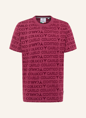 Carlo Colucci  T-Shirt "Monogram Flock" Di Penta rot