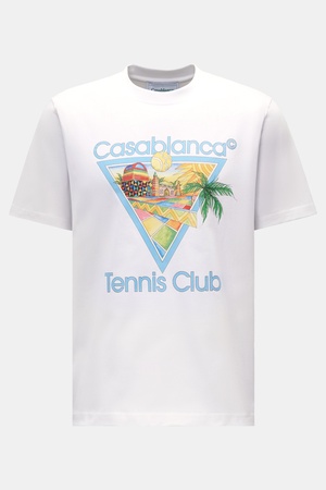 Casablanca  - Herren - Rundhals-T-Shirt 'Afro Cubism Tennis' weiß