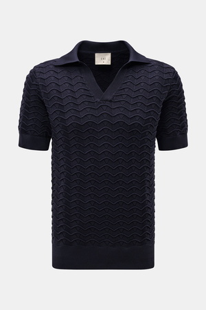 Ché  - Herren - Kurzarm-Strickpolo 'Ripple' navy