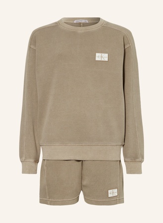 CK Calvin Klein Calvin Klein Set: Sweatshirt Und Sweatshorts grau braun