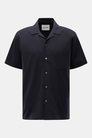 Closed  - Herren - Kurzarmhemd Kubanischer Kragen dark navy
