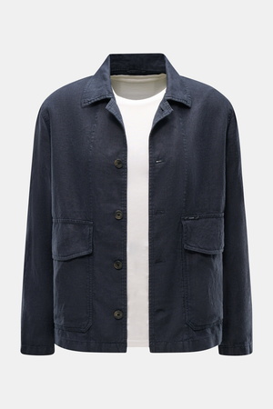 Closed  - Herren - Leinen-Overshirt 'Cargo Jacket' navy