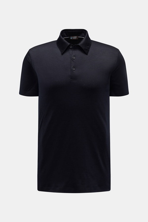 Colombo  - Herren - Cashmere Kurzarm-Strickpolo navy meliert