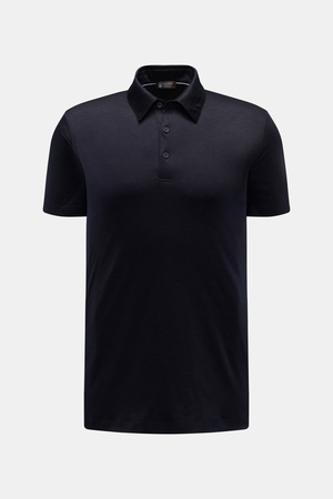 Colombo  - Herren - Cashmere Kurzarm-Strickpolo navy meliert
