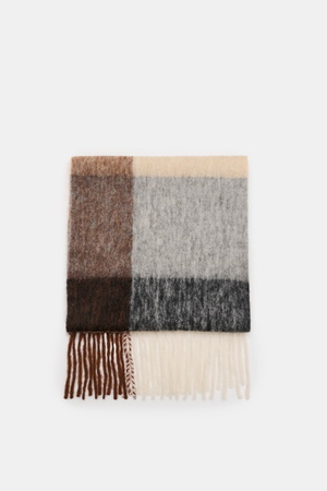 04651 / A trip in a bag - Herren - Schal 'Color Block Scarf' grau/braun/creme