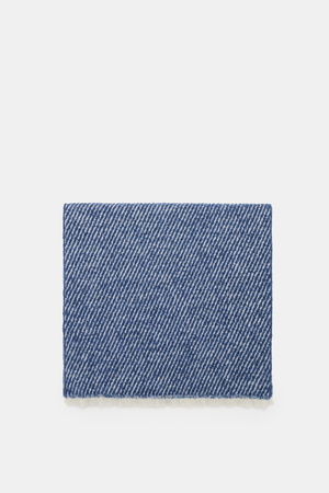 04651 / A trip in a bag - Herren - Schal 'Fancy Twill' dunkelblau/creme