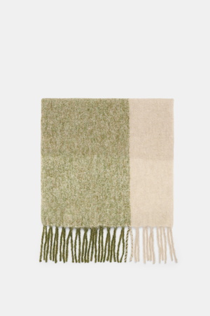 04651 / A trip in a bag - Herren - Schal 'Color Block Scarf' grün meliert/beige/creme