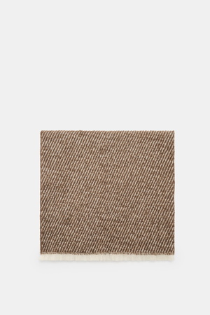 04651 / A trip in a bag - Herren - Schal 'Fancy Twill' graubraun/creme