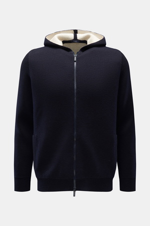 04651 / A trip in a bag - Herren - Strickjacke 'Outdoor Hooded Cardigan' navy/creme