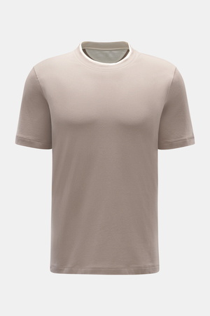 Brunello Cucinelli  - Herren - Rundhals-T-Shirt taupe/creme