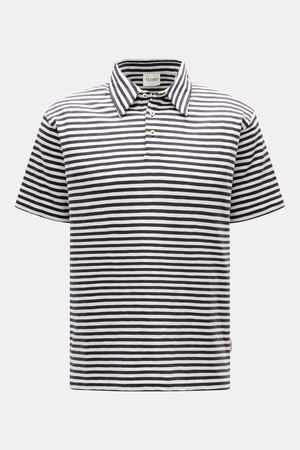 Closed  - Herren - Kurzarm-Strickpolo dark navy/creme gestreift