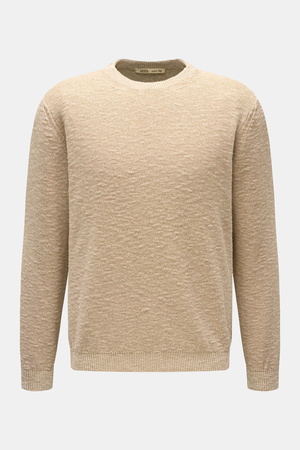 Maurizio Baldassari  - Herren - Rundhalspullover beige/creme meliert