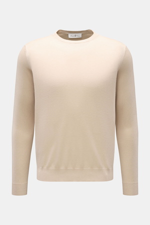 Della Ciana  - Herren - Feinstrick-Rundhalspullover 'Girocollo' beige