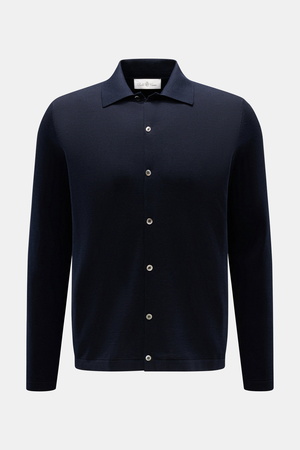 Della Ciana  - Herren - Strickhemd Kent-Kragen navy