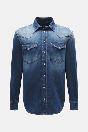 Dondup  - Herren - Jeanshemd schmaler Kragen dunkelblau