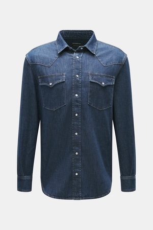 Dondup  - Herren - Jeanshemd schmaler Kragen navy