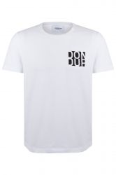 Dondup Herren T-Shirt mit Logo Weiss grau