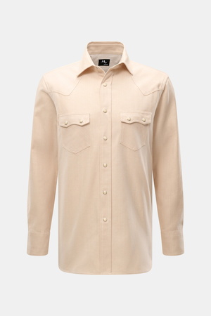 DoppiaA  - Herren - Jeanshemd 'Aariosto' Kent-Kragen sand