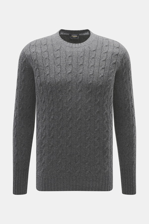 Drumohr  - Herren - Cashmere Rundhalspullover dunkelgrau meliert