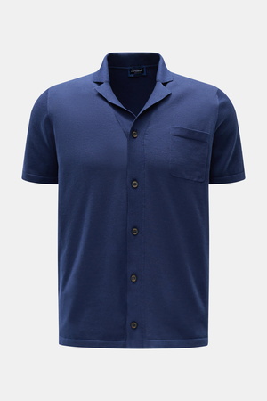 Drumohr  - Herren - Kurzarm-Strickhemd navy