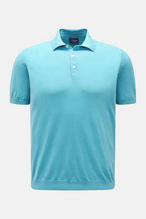 Drumohr  - Herren - Kurzarm-Strickpolo azurblau