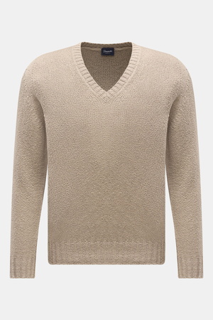 Drumohr  - Herren - V-Neck Pullover taupe