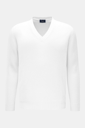 Drumohr  - Herren - V-Neck Pullover weiß