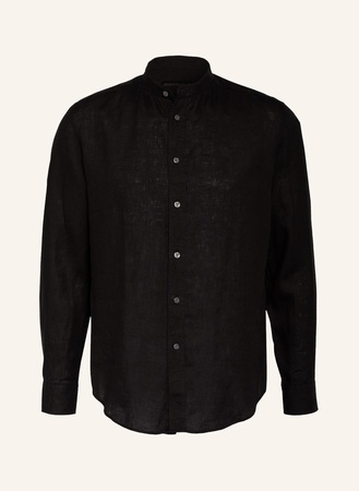 Drykorn  Leinenhemd Tarok Comfort Fit Mit Stehkragen schwarz schwarz