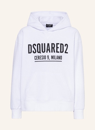 Dsquared2  Hoodie Im Materialmix weiss lila