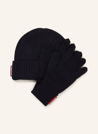 Dsquared2  Set: Mütze Und Handschuhe blau