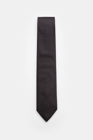 Ermenegildo Zegna Zegna - Herren - Seidenkrawatte schwarz/braun/dunkelblau gemustert